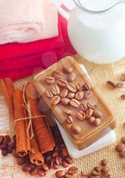 coffee soap, soap for spa, coffee and milk