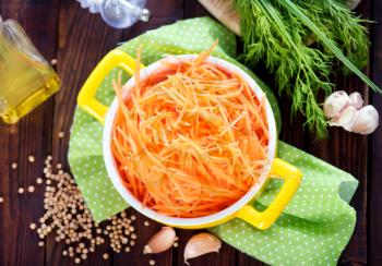 carrot in bowl and on a table