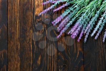lavender on the wooden table, lavender on the wooden background
