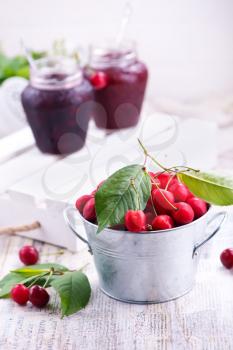 fresh cherry on a table, fresh berries