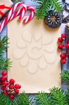 Christmas background, Christmas frame, Christmas candy and decoration