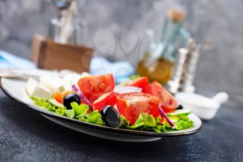 fresh vegetarian salad with feta cheese, stock photo