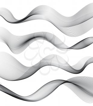 Vector Set of transparent smoke wave  EPS 10