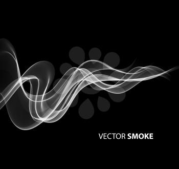 Vector illustration realistic smoke on black background 