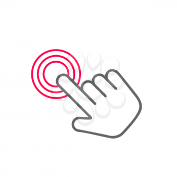 Click hand icon,  click hand icon vector,  flat click hand icon design. White click hand icon on white background