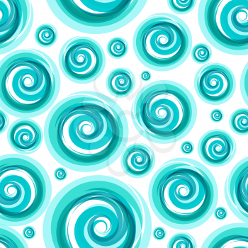 Vector Retro seamless pattern with hand drawing circle. Blue Pastel color.