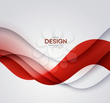 Red vector Template Abstract background with curves lines and shadow. For flyer, brochure, booklet and websites design