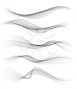 Vector Set of gray abstract wave design element.