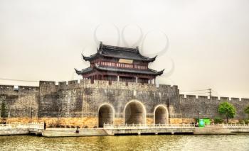 Gate and the city walls of Suzhou - China