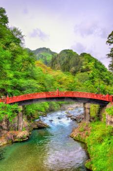 Shinkyo, Sacred Bridge, the main way to the Futarasan Shrine in Nikko, Japan