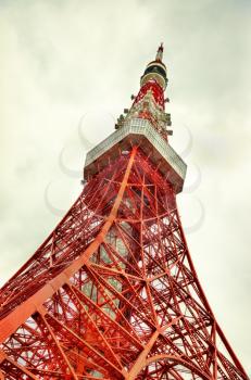 A close-up view of Tokyo Tower - Japan