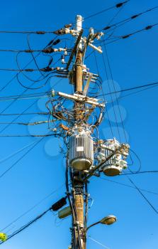 Electrical power line cables and transformers in Japan, Asia
