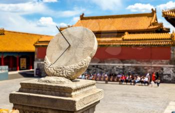 Ancient sundial in the Forbidden City - Beijing, China