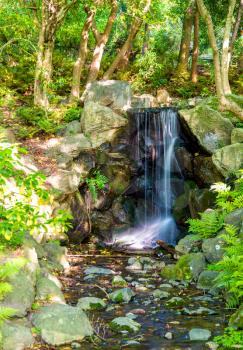 Waterfall in Maruyama Park in Kyoto, Japan