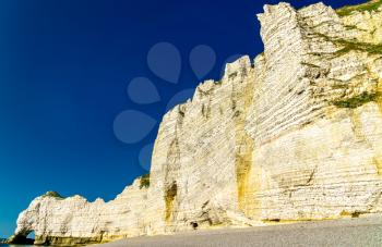 Chalk cliff at Etretat in Normandy, France