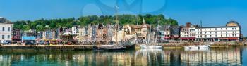 Panorama of the harbour of Honfleur. UNESCO world heritage in Calvados, Normandy, France