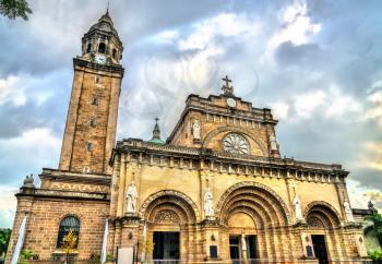 Manila Cathedral or the Minor Basilica and Metropolitan Cathedral of the Immaculate Conception. Intramuros, the Philippines