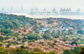 Landscape of Elephanta Island in Mumbai Harbour - Maharashtra, India