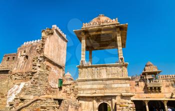 Ruins of Rana Kumbha Palace at Chittorgarh Fort. UNESCO world heritage site in Rajastan State of India