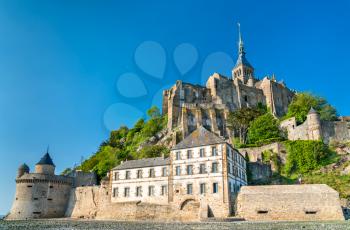 View of Mont-Saint-Michel, a famous island abbey in Normandy, France