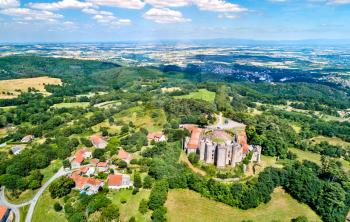 View of the Chateau de Chazeron, a castle in the Puy-de-Dome department of France