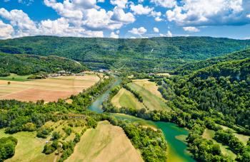 The gorge of the Ain river in France