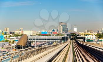 View of Al Jafiliya Metro Station in Dubai