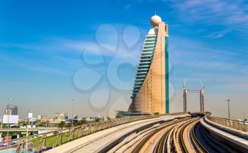 Skyscrapers and metro in Dubai - UAE