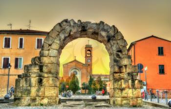 Porta Montanara and San Gaudenzo Church in Rimini - Italy