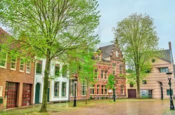 Traditional houses in the streets of Utrecht - the Netherlands