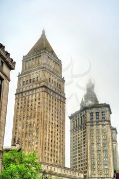 Thurgood Marshall United States Courthouse and Manhattan Municipal Building in New York City, USA
