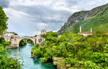 The Old Bridge in Mostar. UNESCO world heritage in Bosnia and Herzegovina