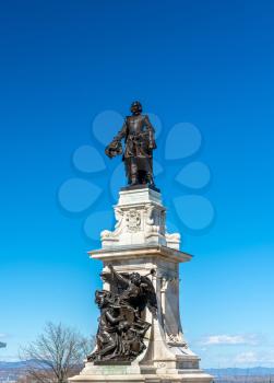 Monument to Samuel de Champlain, the founder of Quebec City - Canada