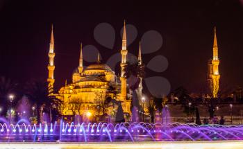 View of the Sultan Ahmed mosque in Istanbul - Turkey
