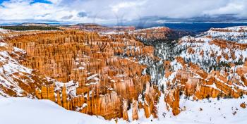 Panorama of Bryce Canyon in winter- Utah, the United States