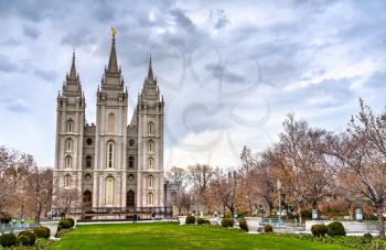 The Salt Lake Temple, a Mormon temple in Salt Lake City - Utah, United States