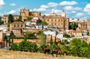 Skyline of Caceres in Extremadura. UNESCO world heritage in Spain