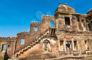 Ruins of Gora Badal Palace at Chittorgarh Fort - Rajasthan State of India