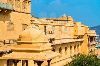 View of Amer Fort in Jaipur. A major tourist attraction in Rajasthan State of India