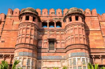 Amar Singh Gate of Agra Fort. UNESCO heritage site in Uttar Pradesh, India