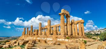 The Temple of Juno in the Valley of the Temples at Agrigento - Sicily, Italy