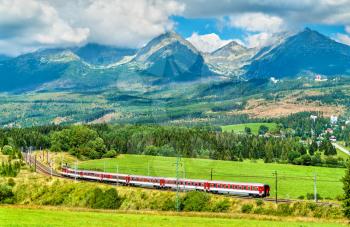 Passenger train in the High Tatra Mountains - Slovakia, Central Europe