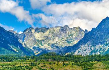 View of the High Tatra Mountains in Slovakia.
