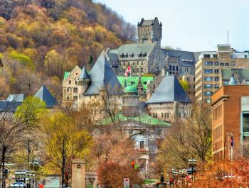 McGill University, McTavish reservoir and Royal Victoria Hospital in Montreal - Quebec, Canada