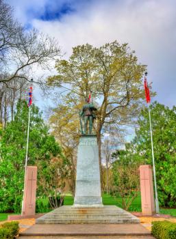 Niagara Falls, Canada - May 3, 2017: View of a war memorial in Queen Victoria Park