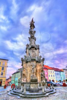 Plague Column on the main square of Jindrichuv Hradec - South Bohemia, Czech Republic