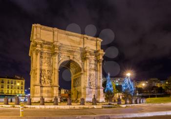 Porte d'Aix, a triumphal arch in Marseille, France