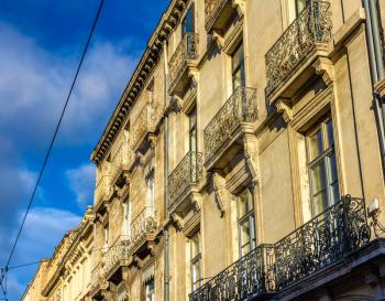 Facade of a building in Montpellier - France, Languedoc-Roussillon
