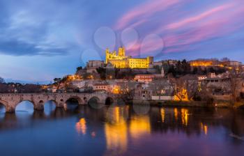 St. Nazaire Cathedral and Pont Vieux in Beziers, France