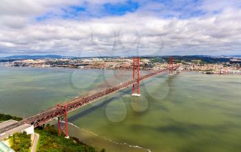 View on the 25 de Abril Bridge - Lisbon, Portugal
